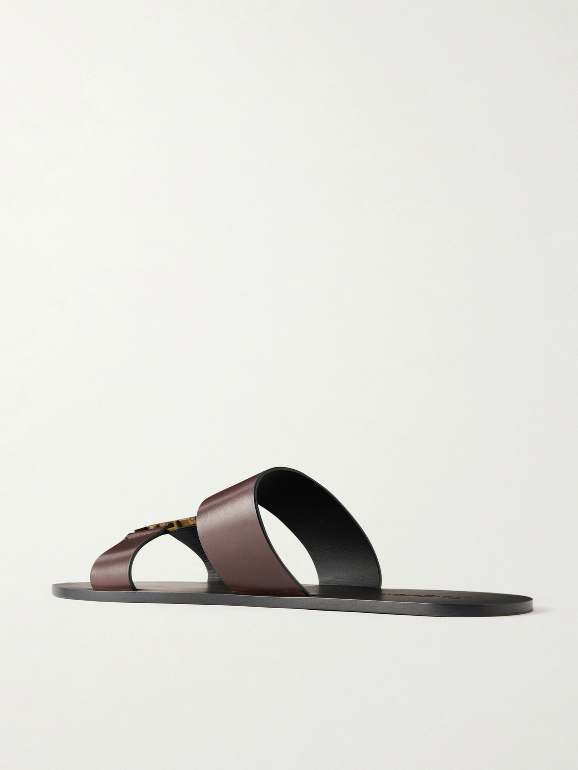 SAINT LAURENT - Babylone Logo-Embellished Leather Sandals - Brown