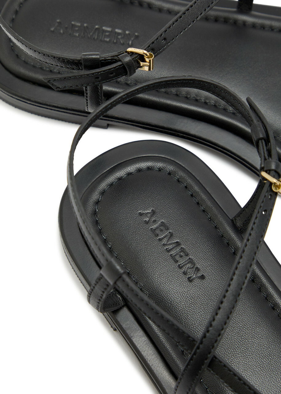 A.emery Reef Leather Sandals Black