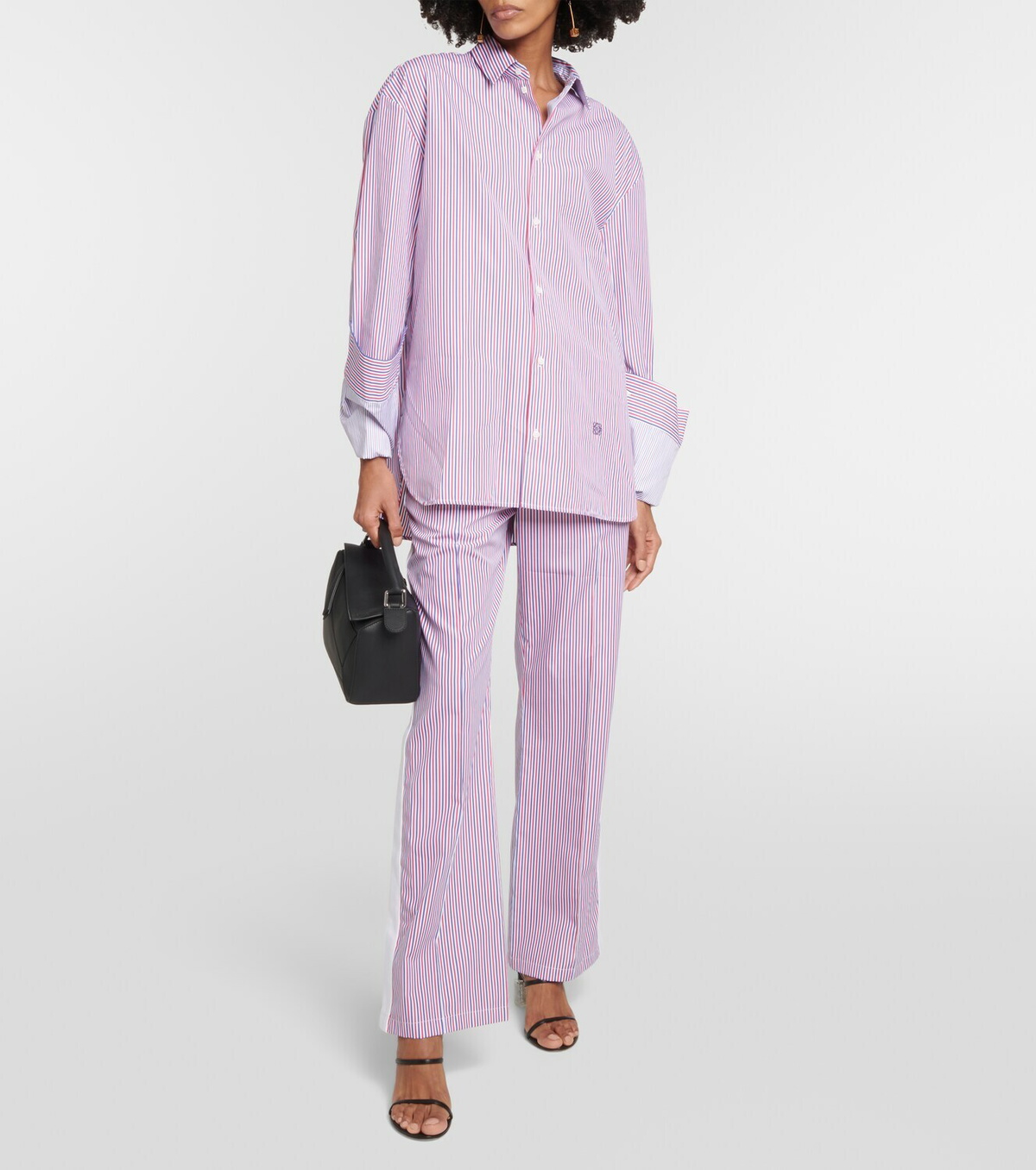 Loewe Turn-up pinstriped cotton shirt