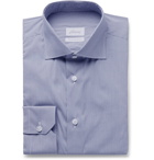 Brioni - Slim-Fit Checked Stretch Cotton-Blend Poplin Shirt - Blue