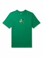 Nike - Connect Slim-Fit Logo-Print Embroidered Cotton-Jersey T-Shirt - Green