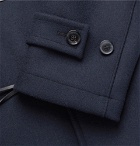 Mackintosh - Leather-Trimmed Felted Wool Duffle Coat - Men - Navy