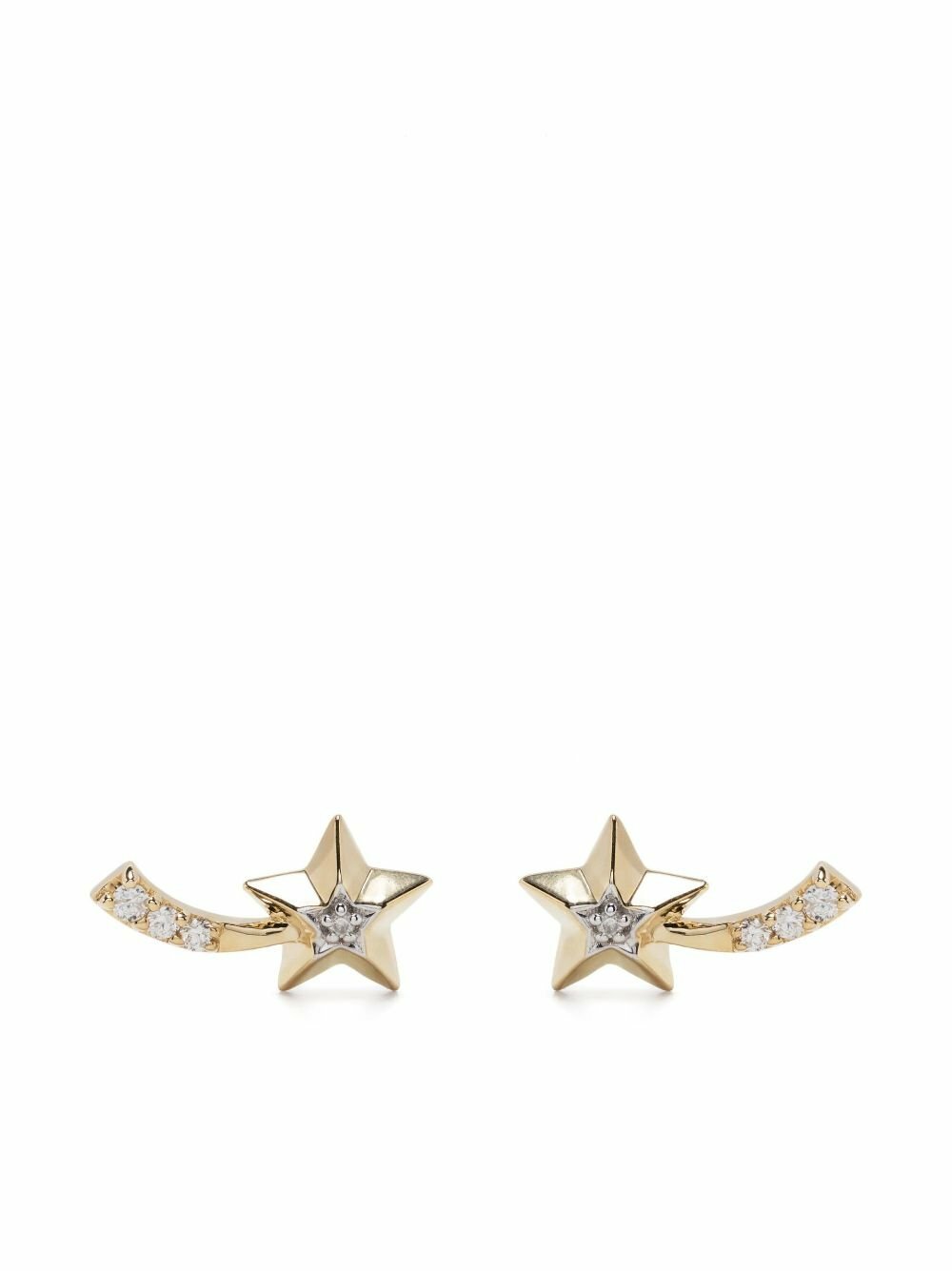 14K Yellow Gold Star Shaped Pavé Diamond Stud Earrings | EG13349Y45JJ