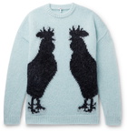 Loewe - Oversized Intarsia Mohair-Blend Sweater - Blue