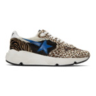 Golden Goose White and Brown Zoo Puzzle Running Sneakers