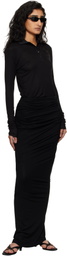 Entire Studios Black Drape Maxi Skirt
