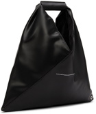 MM6 Maison Margiela Black Faux-Leather Mini Triangle Tote