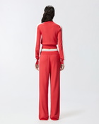 Pinko Technical Fabric Short Sweatshirt With Raised Logo And Zip Red/White