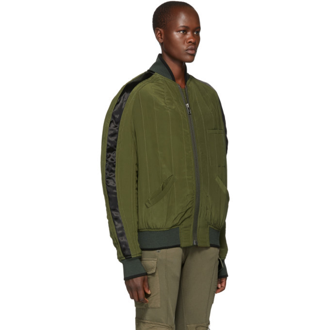 Haider Ackermann Green Silk Sophora Bomber Jacket Haider Ackermann
