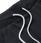 Hugo Boss - Logo-Embroidered Waffle-Knit Cotton-Jersey Drawstring Shorts - Blue