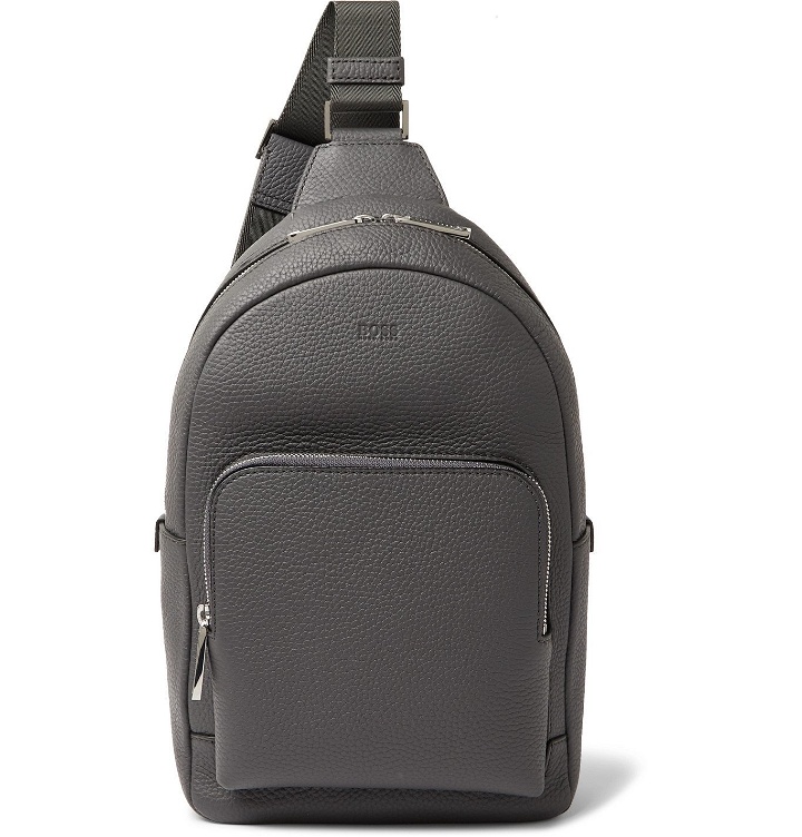 Photo: Hugo Boss - Crosstown Full-Grain Leather Backpack - Gray