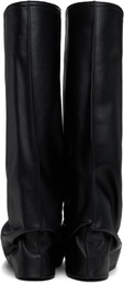 sacai Black Leather Pants Medium Tall Boots