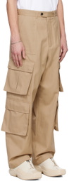 Lownn Beige Wide Leg Cargo Pants