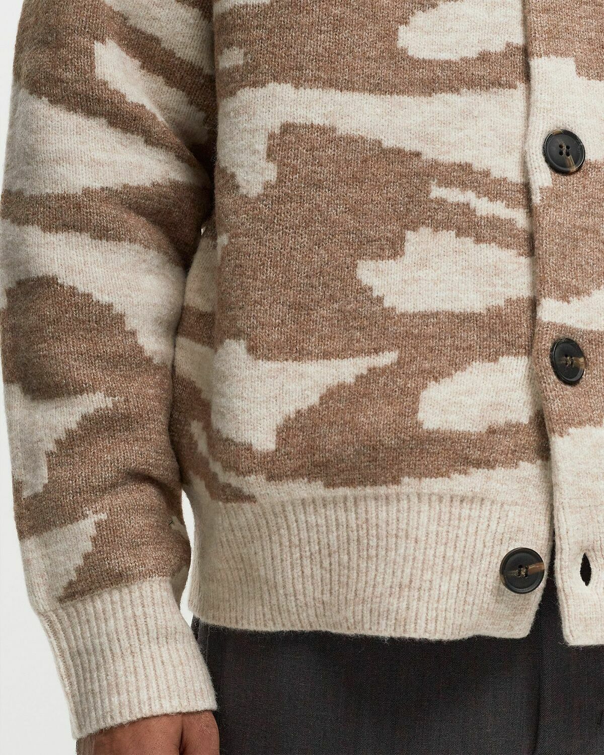 ølåf Wavy Drift Knitted Cardigan Brown/Beige Zippers & Cardigans