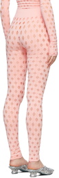 Maisie Wilen SSENSE Exclusive Pink Perforated Leggings