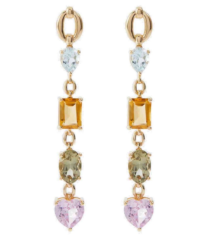 Photo: Nadine Aysoy Catena 18kt gold earrings with topaz, citrine, amethysts and sapphires