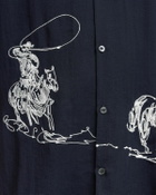 One of these Days INTO THE DISTANCE CAMP SHIRT Blue Mens Shortsleefe