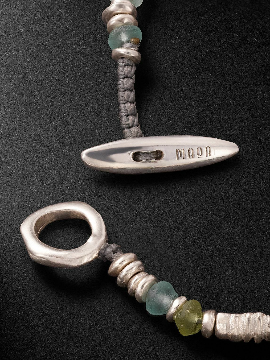 M. Cohen - Pilla Sterling Silver Glass Beaded Bracelet - Silver