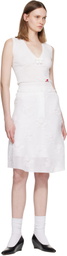 SHUSHU/TONG White Bow Detail V-Neck Knit Tank Top