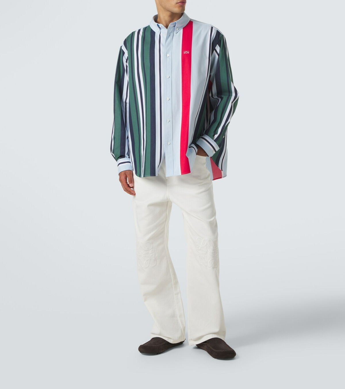 Loewe Double L striped cotton twill shirt