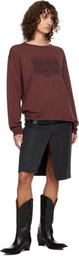 Maison Margiela Burgundy Cotton Numerical T-shirt