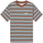 Checks Downtown Men's Stripe T-Shirt in Brown/Blue