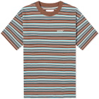 Checks Downtown Men's Stripe T-Shirt in Brown/Blue