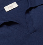 Altea - Slim-Fit Silk and Cotton-Blend Polo Shirt - Blue