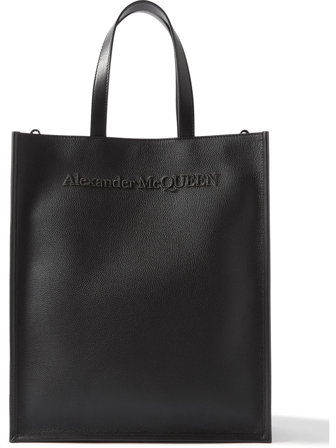 Alexander McQueen - North South Logo-Embossed Full-Grain Leather Tote ...