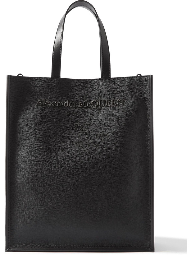 Photo: Alexander McQueen - North South Logo-Embossed Full-Grain Leather Tote Bag