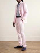 Boglioli - Slim-Fit Straight-Leg Garment-Dyed Linen Suit Trousers - Pink