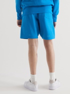 Abc. 123. - Straight-Leg Webbing-Trimmed Logo-Embroidered Cotton-Blend Jersey Drawstring Shorts - Blue