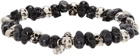 Alexander McQueen Silver Beaded Skull Bracelet