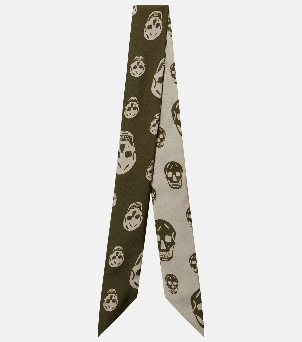 McQueen Skull silk twill scarf