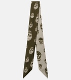 McQueen Skull silk twill scarf