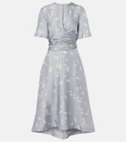 Altuzarra Kirsty floral draped silk midi dress