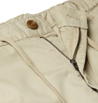 Hartford - Tanker Slim-Fit Tapered Pleated Cotton Drawstring Trousers - Neutrals