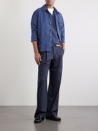 Hartford - Perry Linen and Cotton-Blend Woven Jacket - Blue