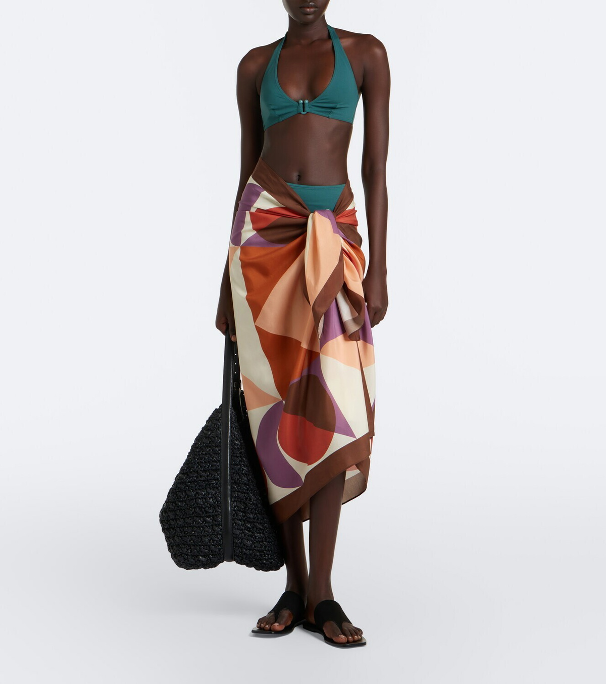 Eres Luisa printed cotton and silk beach cover-up