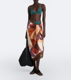Eres Luisa printed cotton and silk beach cover-up