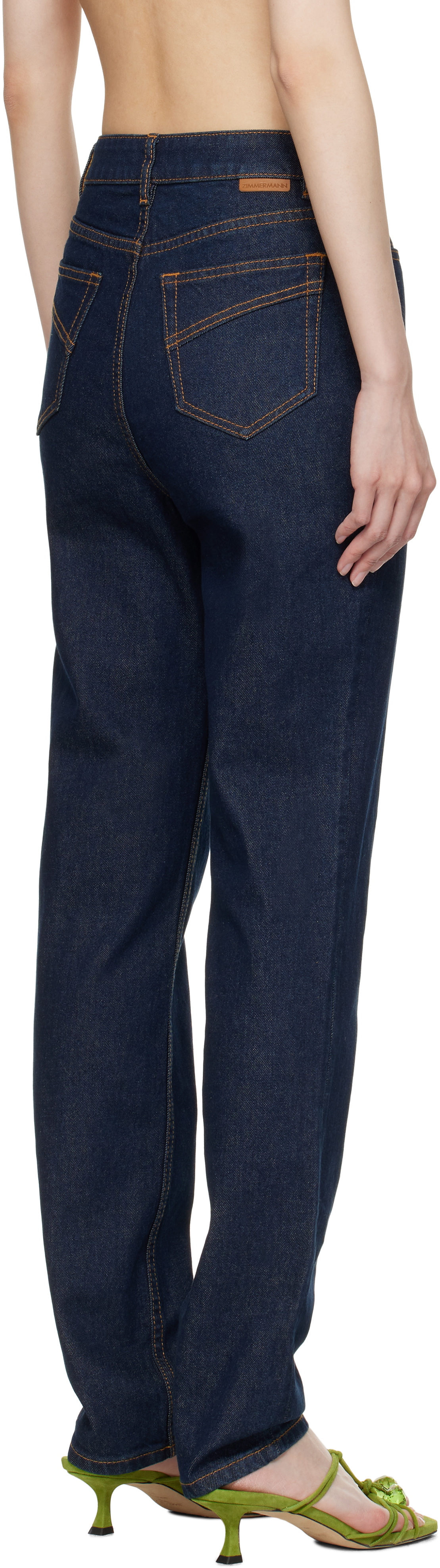 ZIMMERMANN Navy Crush Skinny Jeans
