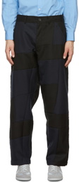Comme des Garçons Shirt Black & Navy Patchwork Trousers