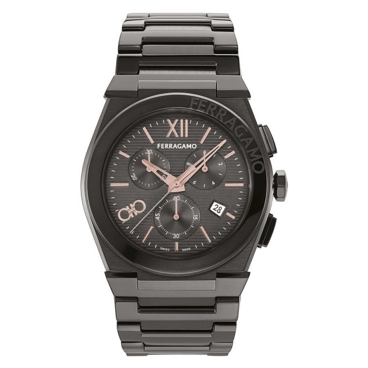 Photo: Ferragamo Vega Chrono Quartz Grey Dial Mens Watch SFMR01124