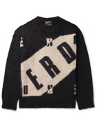 Enfants Riches Déprimés - Logo-Intarsia Mohair and Wool-Blend Sweater - Black