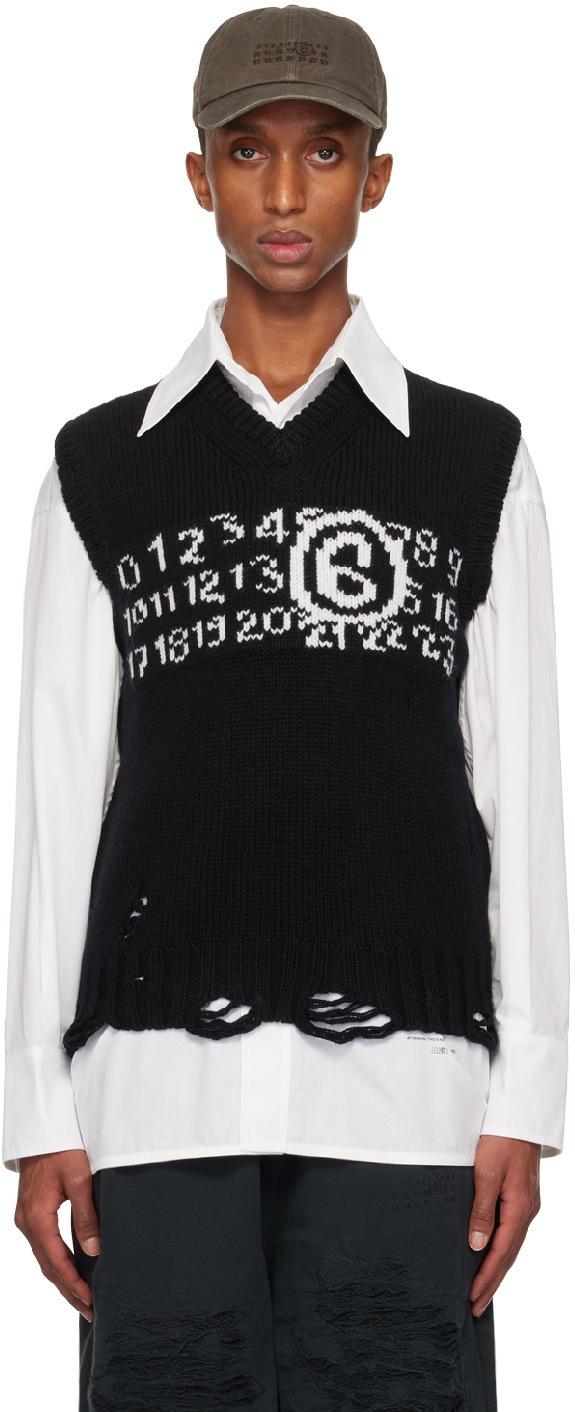 MM6 Maison Margiela Black Numeric Vest MM6 Maison Margiela