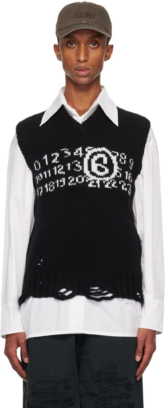 Photo: MM6 Maison Margiela Black Numeric Vest