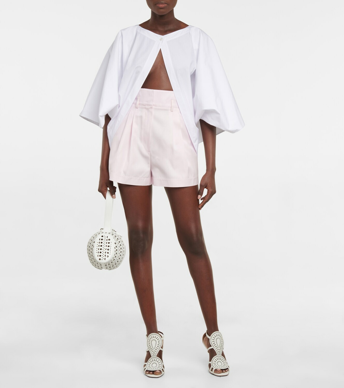 Alaïa Cotton and silk high-rise shorts