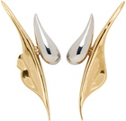 Mugler Silver & Gold Chili Earrings