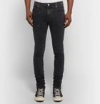 RtA - Skinny-Fit Paint-Splattered Stretch-Denim Jeans - Black