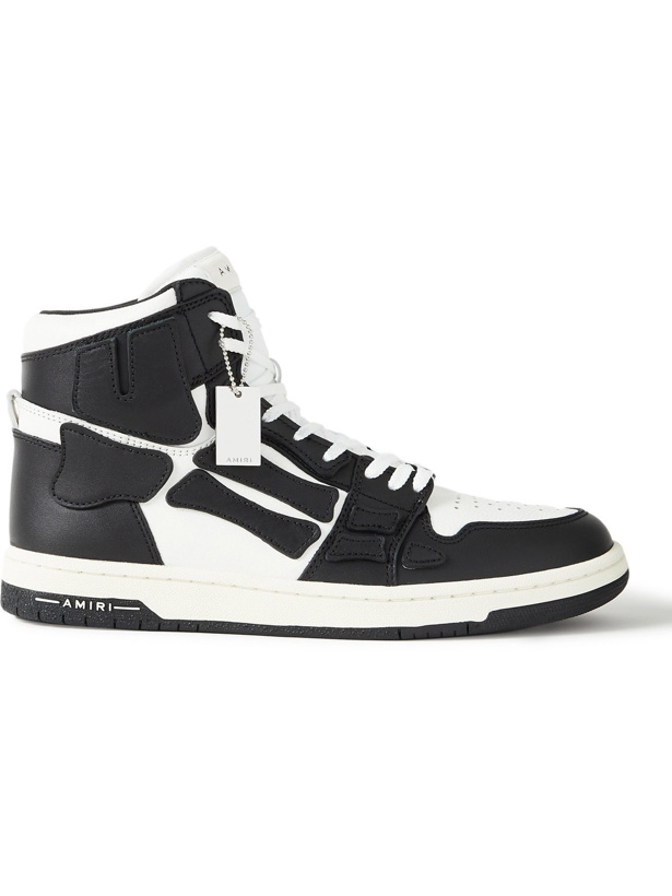 Photo: AMIRI - Skel-Top Colour-Block Leather High-Top Sneakers - Black